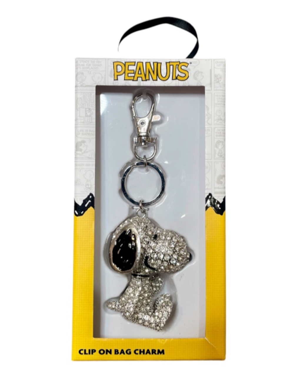 Peanuts Snoopy Silver & Black Crystal Clip-On Charm by Peanuts